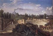 Jakob Philipp Hackert View of the Ruins of the Antique Theatre of Pompei USA oil painting artist